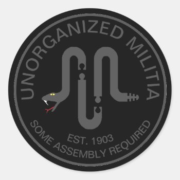 Unorganized Militia Sticker by JFVisualMedia at Zazzle