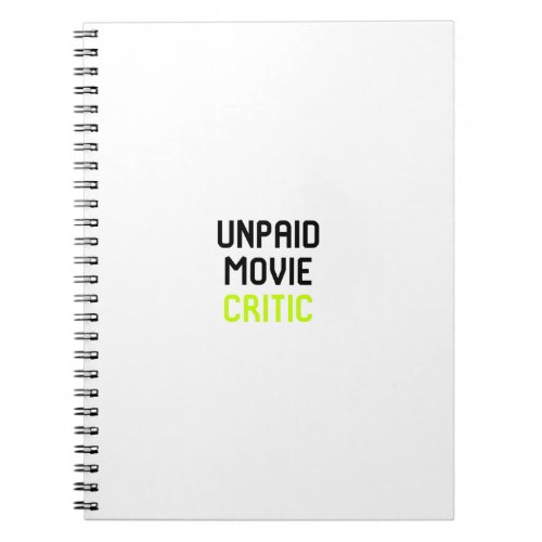 Unpaid Movie Critic Film School Notebook