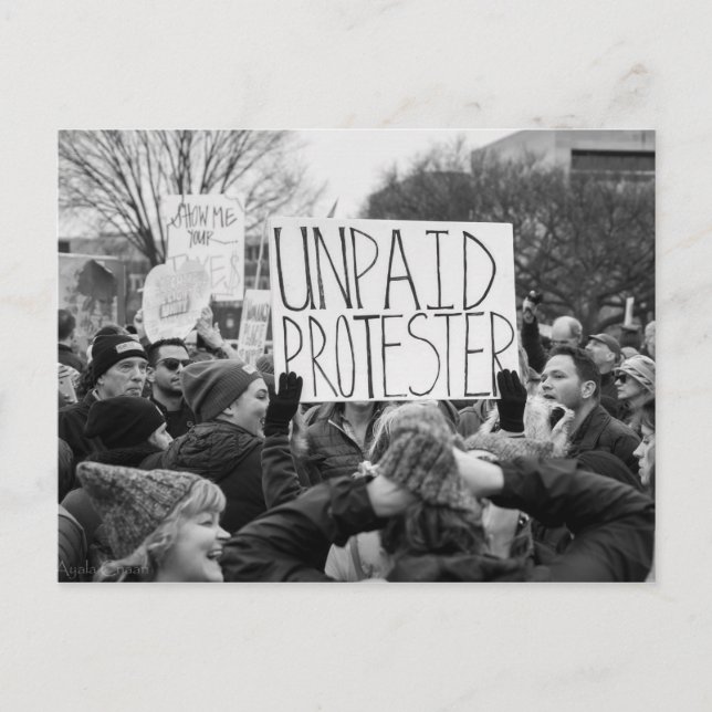 Unpaid Protester Postcard (Front)