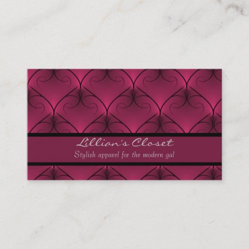 Unparalleled Elegance Business Card Dark Pink Business Card