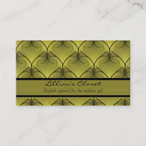 Unparalleled Elegance Business Card Olive Green Business Card