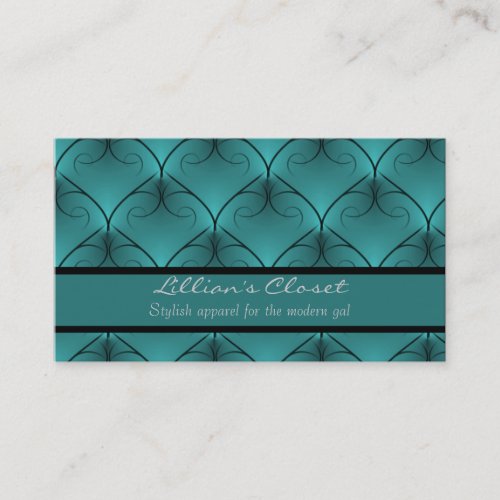 Unparalleled Elegance Business Card Teal Business Card