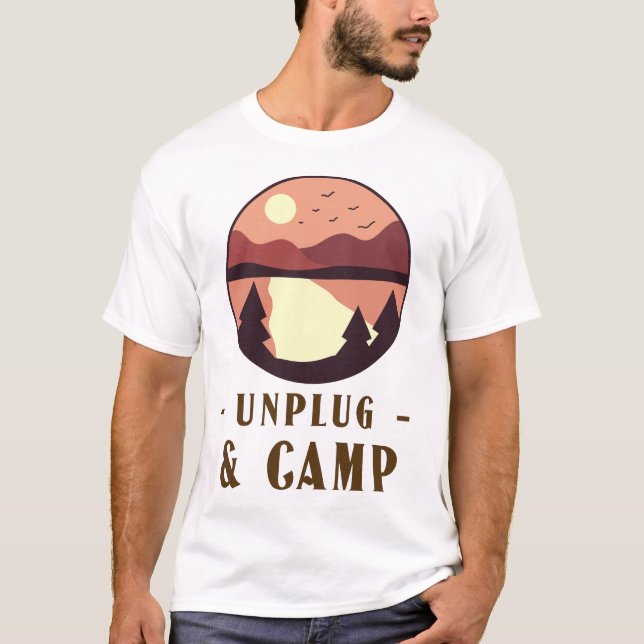 Unplug & Camp Camping Retreat T-Shirt (Front)
