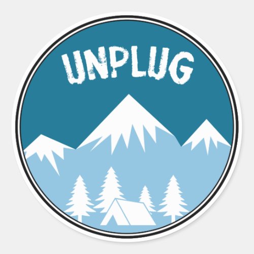 Unplug Classic Round Sticker
