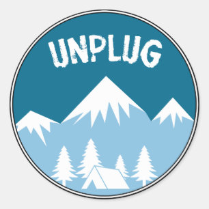 Unplug Classic Round Sticker