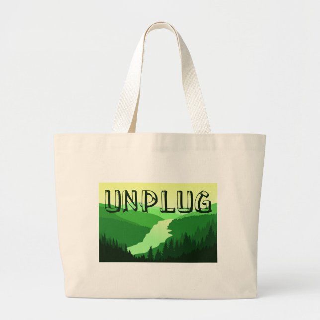 Unplug Large Tote Bag (Front)