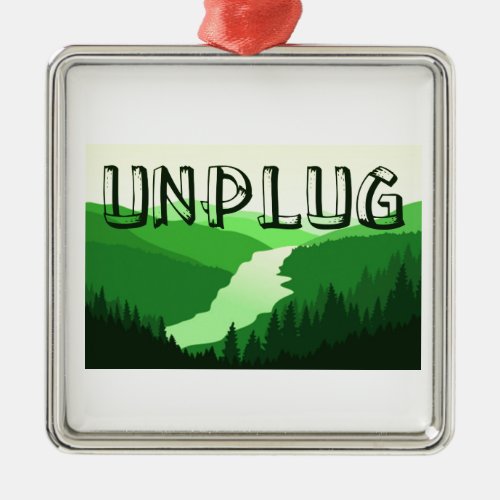 Unplug Metal Ornament