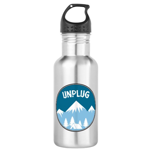 Unplug Stainless Steel Water Bottle (Front)