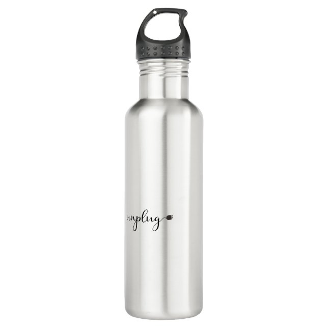 Unplug with Electric Cord and Plug Stainless Steel Water Bottle (Front)