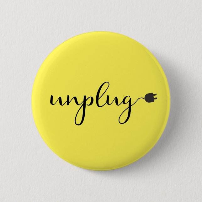 Unplug with Script Text and Electric Plug Button (Front)
