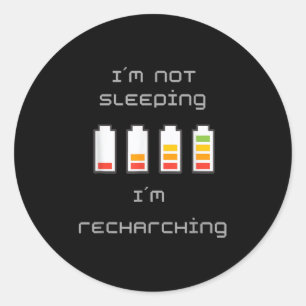 Unplugged &amp; Energized_ Cool Battery Design  Classic Round Sticker