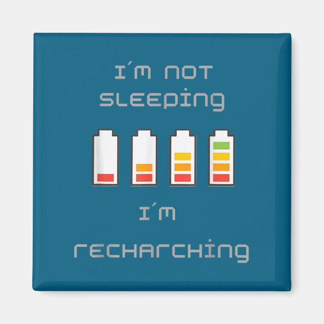 Unplugged &amp; Energized_ Cool Battery Design  Magnet (Front)