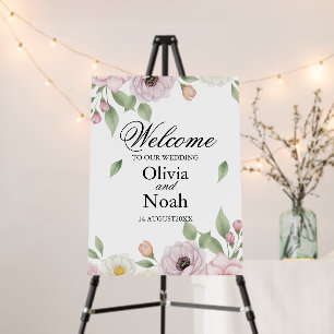 Unplugged Blush Pink Botanical Garden Wedding Foam Board