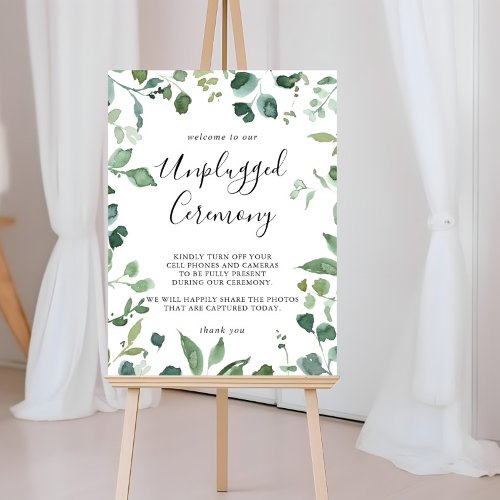Unplugged Ceremony Calligraphy Script Foliage Sign