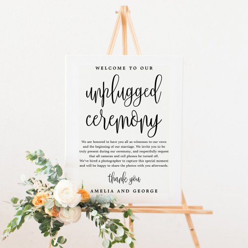 Unplugged Ceremony EDITABLE COLOR Wedding Sign LCC