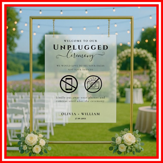 Unplugged Ceremony Frosted Wedding Sign (Creator Uploaded)