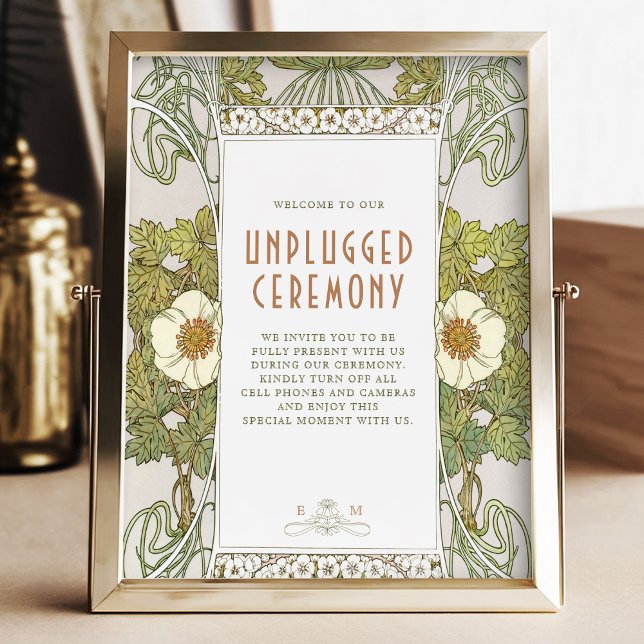 Unplugged Ceremony Green Sign Vintage Art Nouveau (Creator Uploaded)
