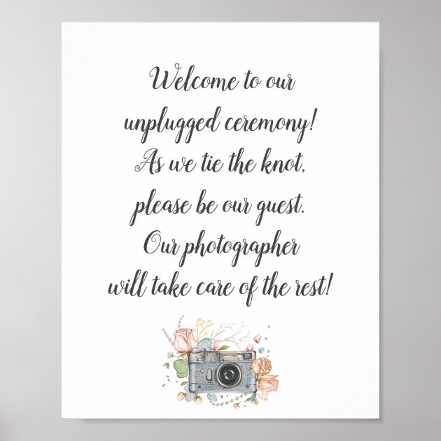 funny unplugged ceremony sign