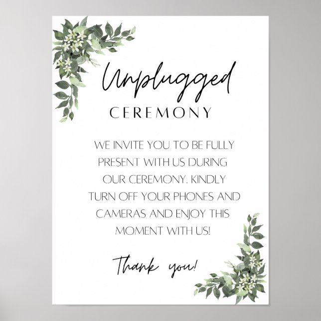 Unplugged Ceremony Poster (Front)