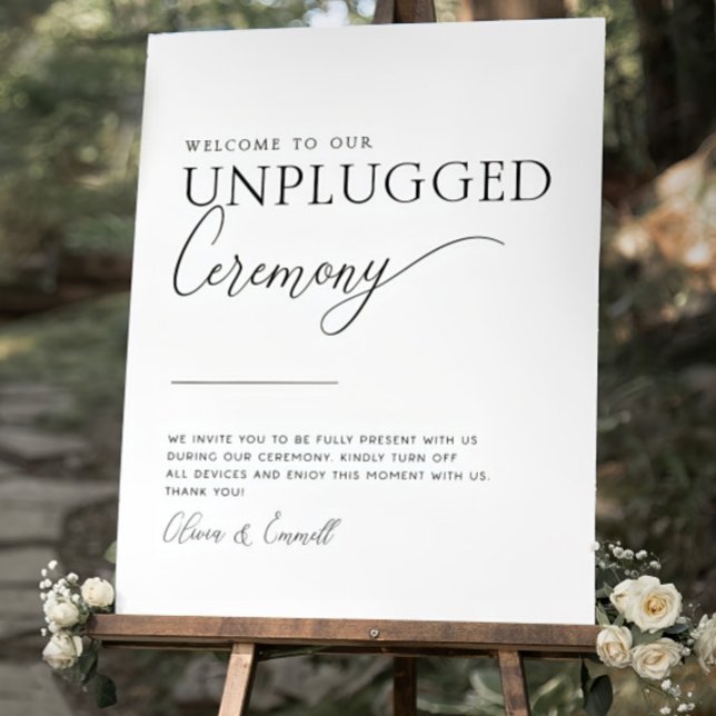 Unplugged Ceremony Sign, Modern Wedding Welcome Foam Board (Creator Uploaded)