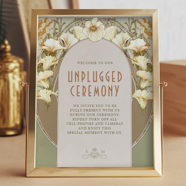Unplugged Ceremony Sign Vintage Art Nouveau (Creator Uploaded)