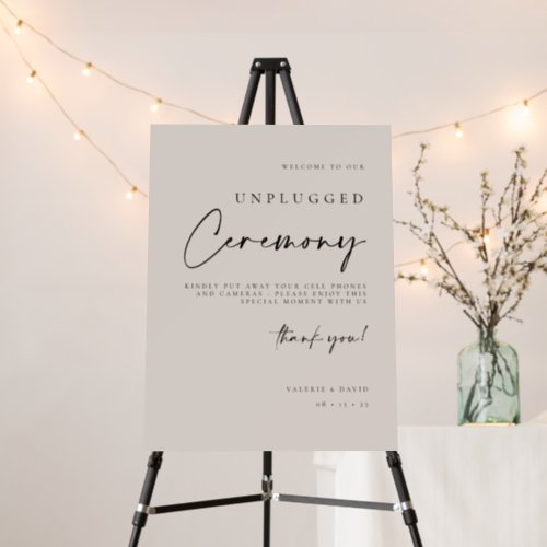 Unplugged Ceremony Sign Wedding Welcome Poster