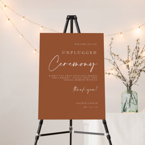 Unplugged Ceremony Sign Wedding Welcome Poster