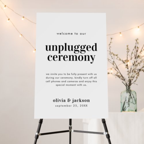 Unplugged Ceremony Sign  Wedding Welcome Sign