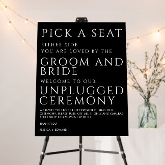 Unplugged Ceremony Simple Modern Script Foam Board
