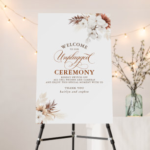 Unplugged Ceremony Terracotta Wedding Welcome Foam Board