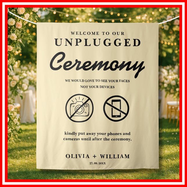 Unplugged Ceremony Wedding Butter Yellow Backdrop (Creator Uploaded)