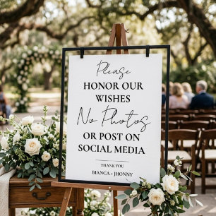 Unplugged Ceremony Wedding NO Photo & Social Media Poster