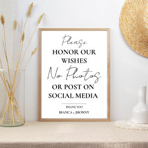 Unplugged Ceremony Wedding NO Photo & Social Media Poster