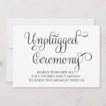 Unplugged Ceremony Wedding Sign Invitation at Zazzle