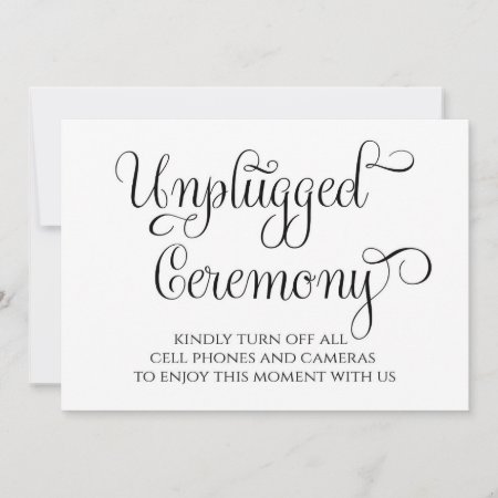 Unplugged Ceremony Wedding Sign Invitation