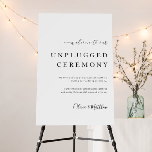 Unplugged Ceremony Wedding Welcome Sign