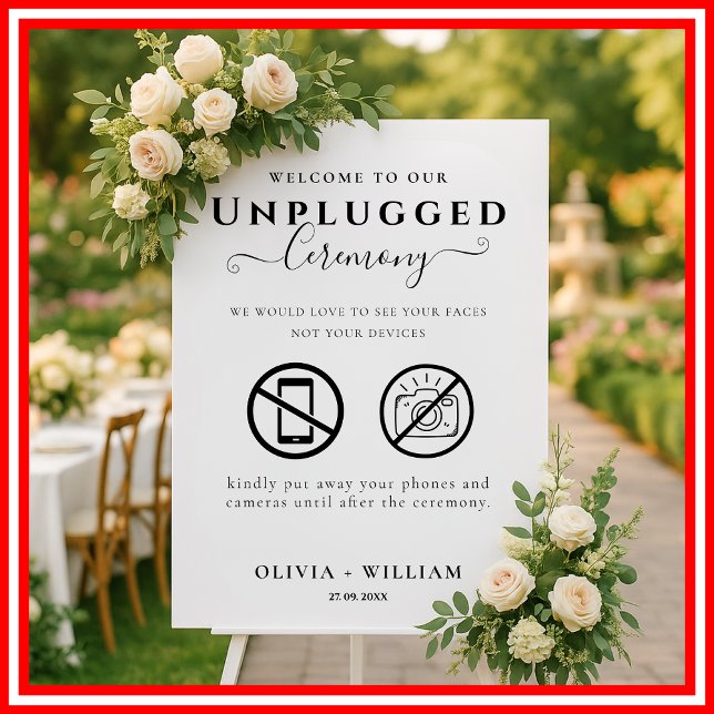 Unplugged Ceremony Wedding Welcome Sign (Creator Uploaded)