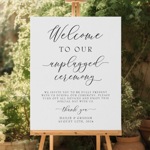 Unplugged Ceremony Welcome Wedding Faux Canvas Print