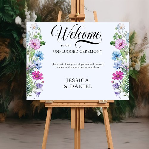 Unplugged Ceremony Wildflower Garden Wedding Foam Board