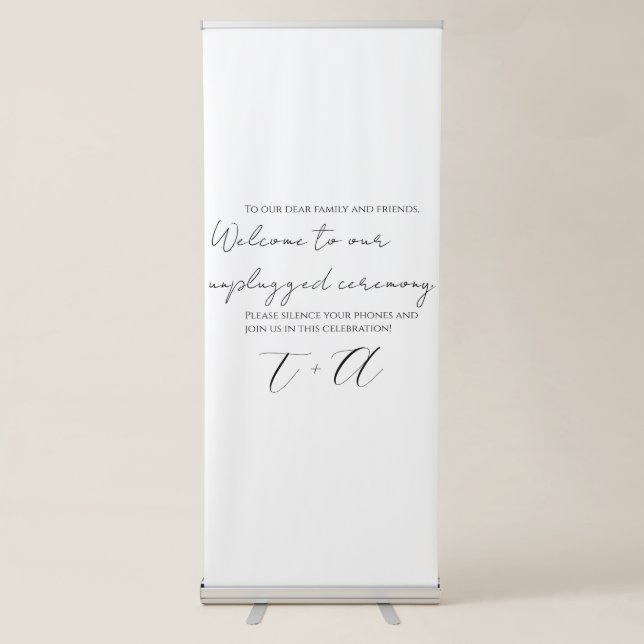 Unplugged phone free ceremony wedding sign (Front)