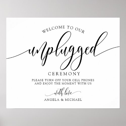 Unplugged Wedding Ceremony _ Calligraphy Black Poster