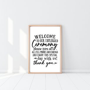 Unplugged Wedding Ceremony No Phones or Cameras Poster