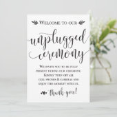Unplugged Wedding Ceremony Sign Card 5x7 (Standing Front)