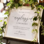 Unplugged Wedding Ceremony Sign Elegant Simple at Zazzle