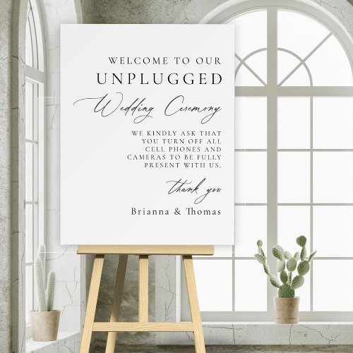 Unplugged Wedding Ceremony Welcome Sign