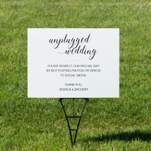 Unplugged Wedding No Photos Videos to Social Media Sign