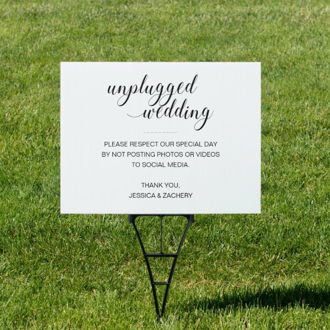 Unplugged Wedding No Photos Videos to Social Media Sign (Insitu)