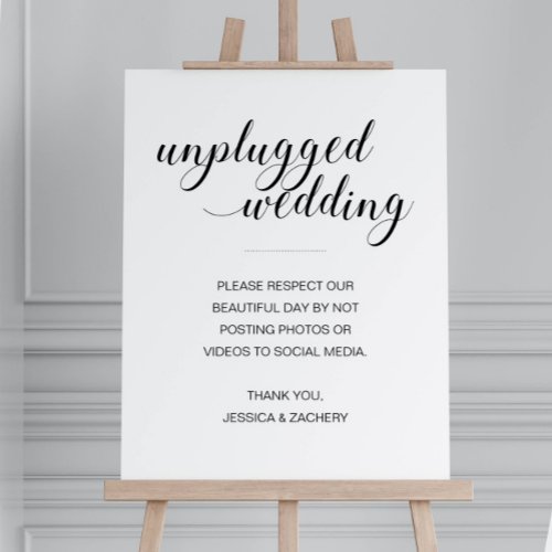 Unplugged Wedding No Posting To Social Media  Foam Board