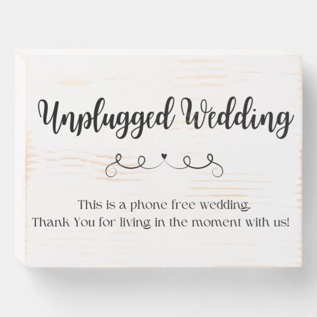 Unplugged Wedding Sign (Front Horizontal)