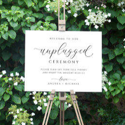 Unplugged Wedding Sign Elegant Simple Foam Board